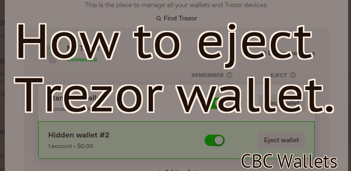 How to eject Trezor wallet.