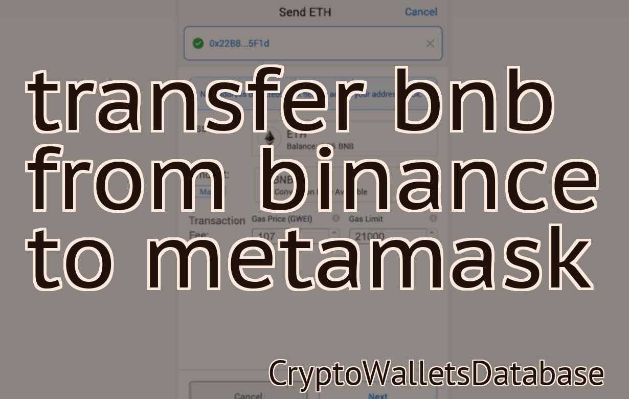 transfer bnb from binance to metamask