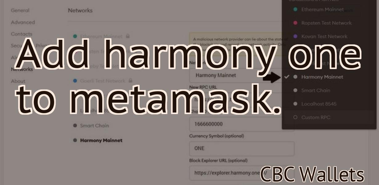 Add harmony one to metamask.