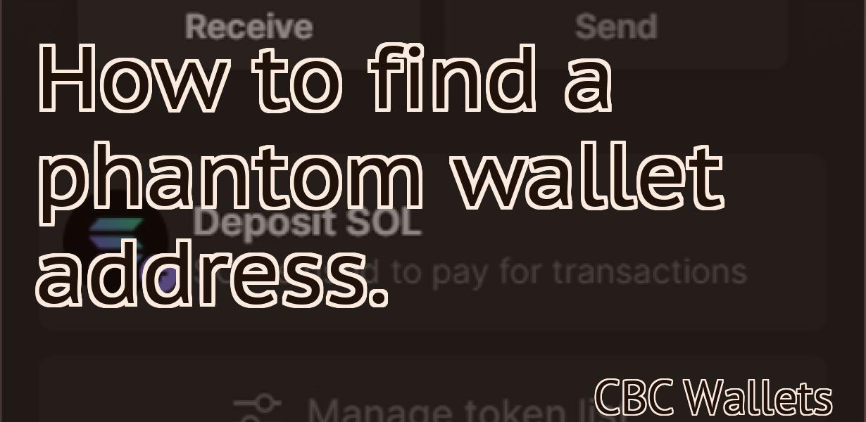 How to find a phantom wallet address.