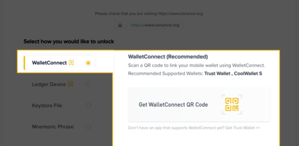 Connecting your Trust Wallet t
