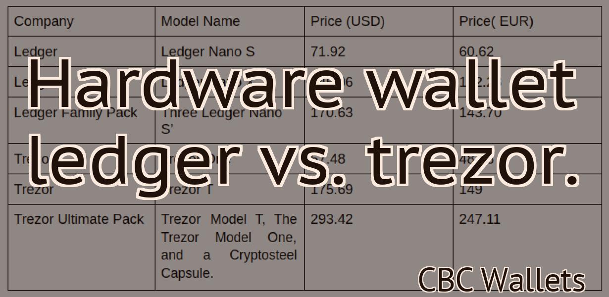 Hardware wallet ledger vs. trezor.