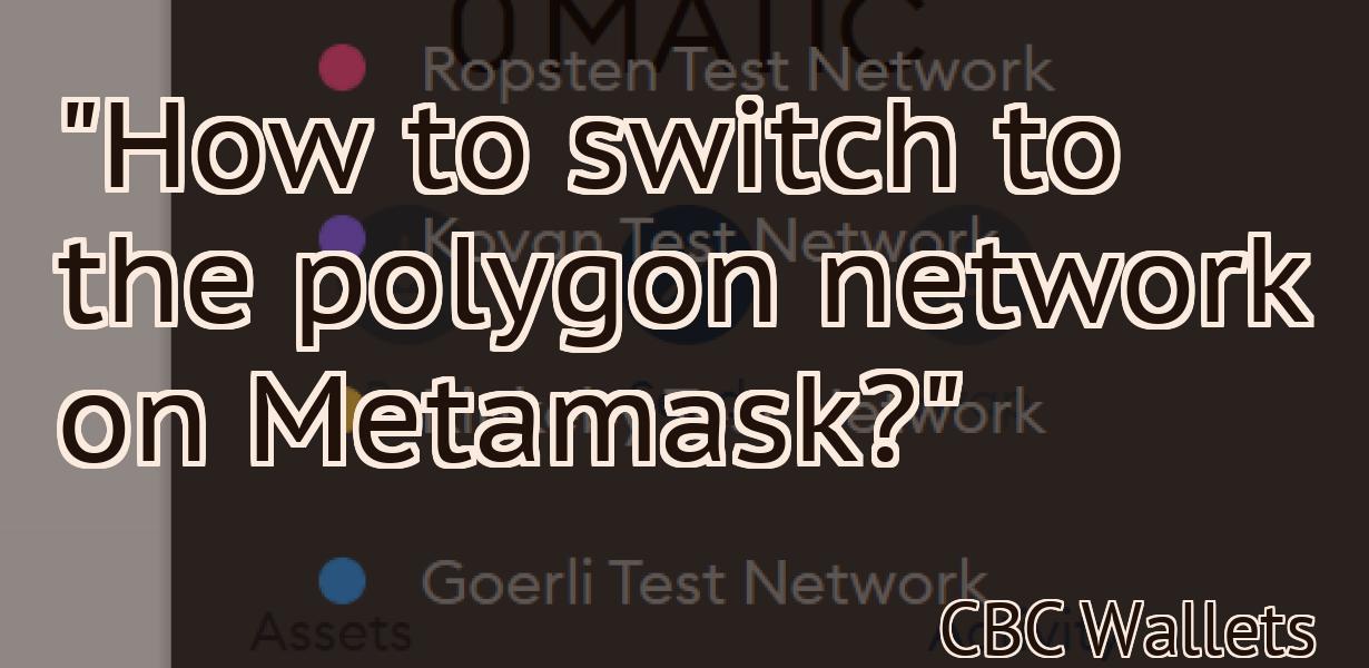 "How to switch to the polygon network on Metamask?"