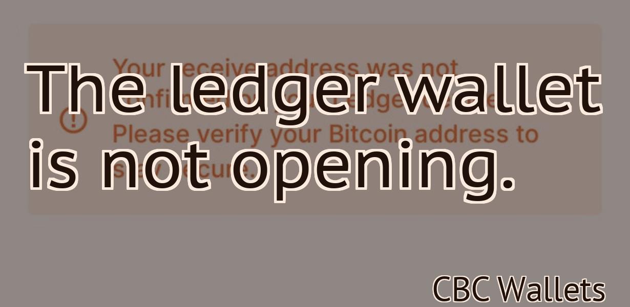 The ledger wallet is not opening.