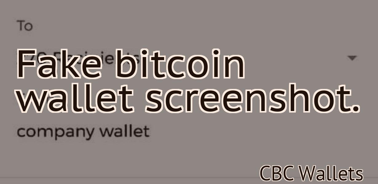 Fake bitcoin wallet screenshot.