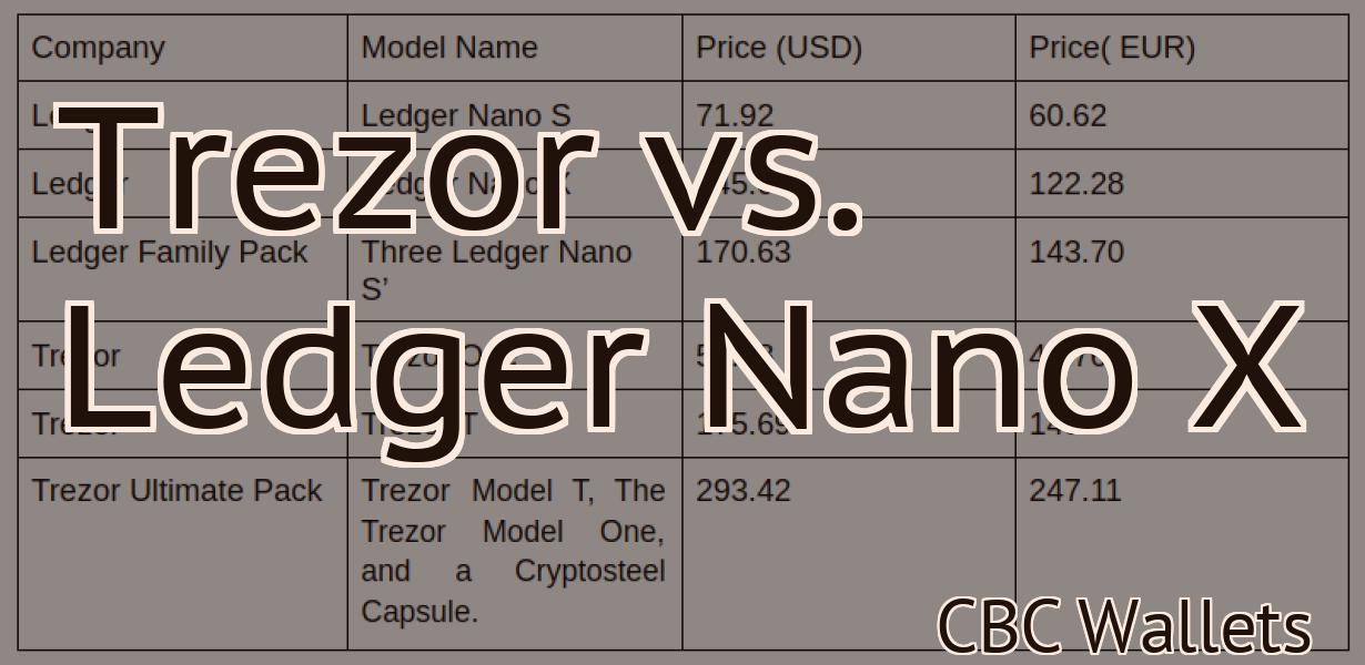 Trezor vs. Ledger Nano X